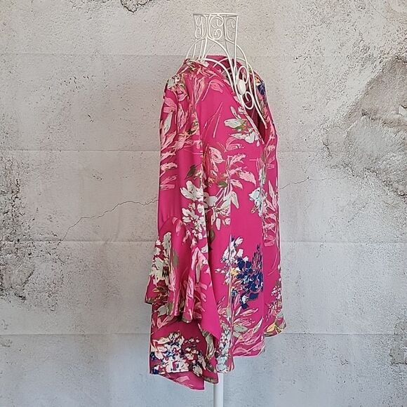 Rachel by Rachel Roy tropical floral flutter sleeved blouse Women's Size 4 - Picture 5 of 12